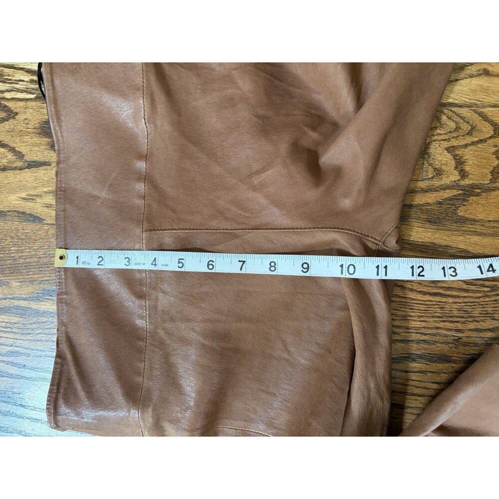 Brown Boot Cut Faux-Leather Pants - Women - Picture 7 of 12